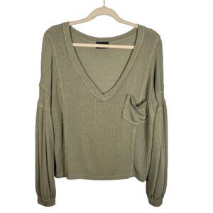 Vici Womens Sweater Knit Top Size M Green Oversized Grunge Goblincore Earthy